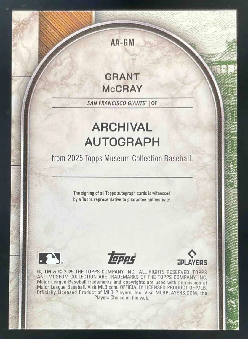 2025 Museum Collection Archival Blue Topaz #AA-GM Grant McCray RC Auto /15 - Image 2