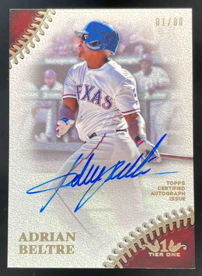 2018 Topps Tier One Prime Performers Autographs #PPA-AB Adrian Beltre Auto /80