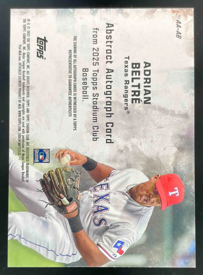 2025 Stadium Club Abstract Autographs Turquoise #AAAB Adrian Beltre Auto /50 - Image 2