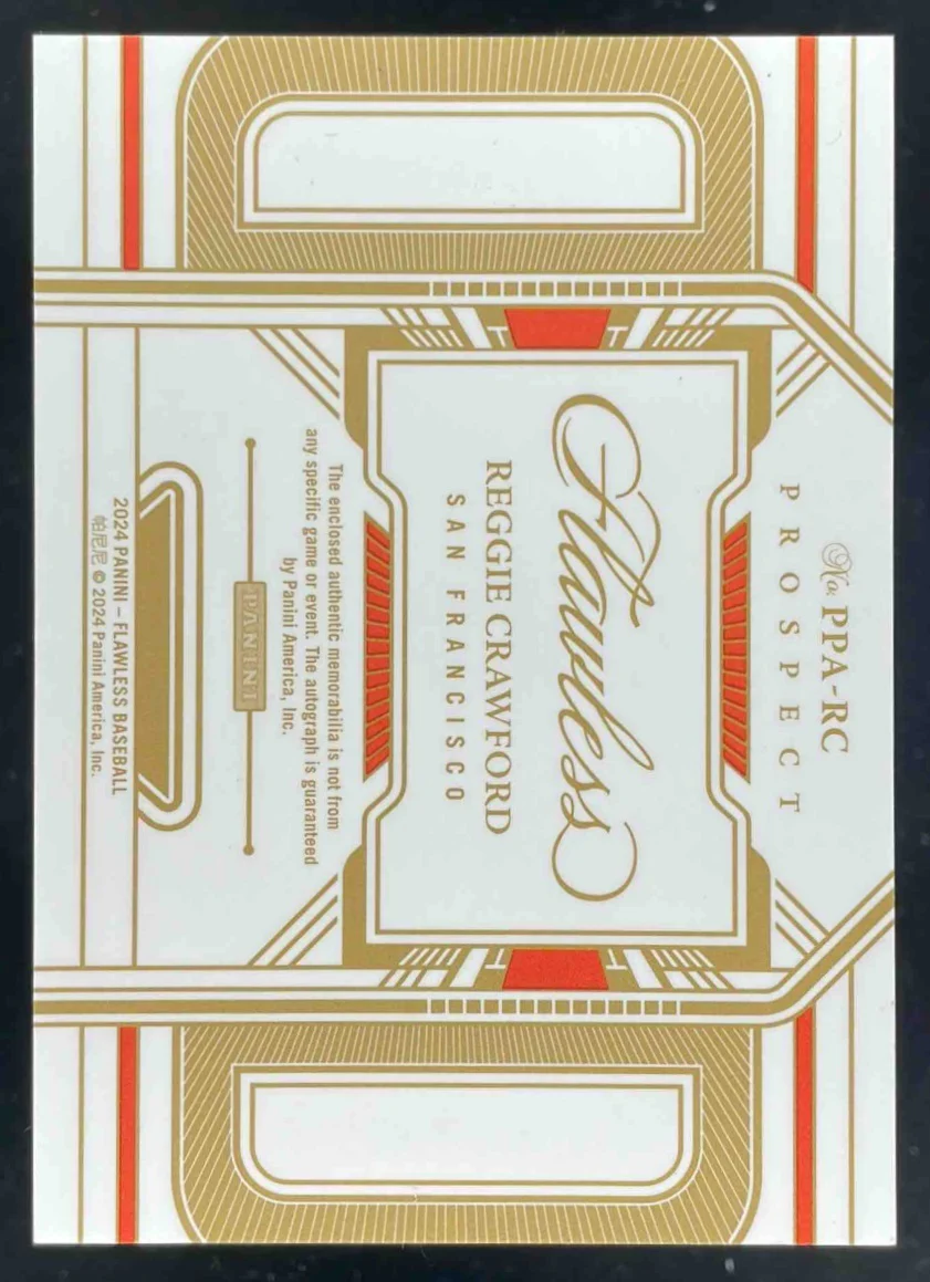 2024 Flawless Patch Ruby #PPA-RC Reggie Crawford Auto /20 - Image 2