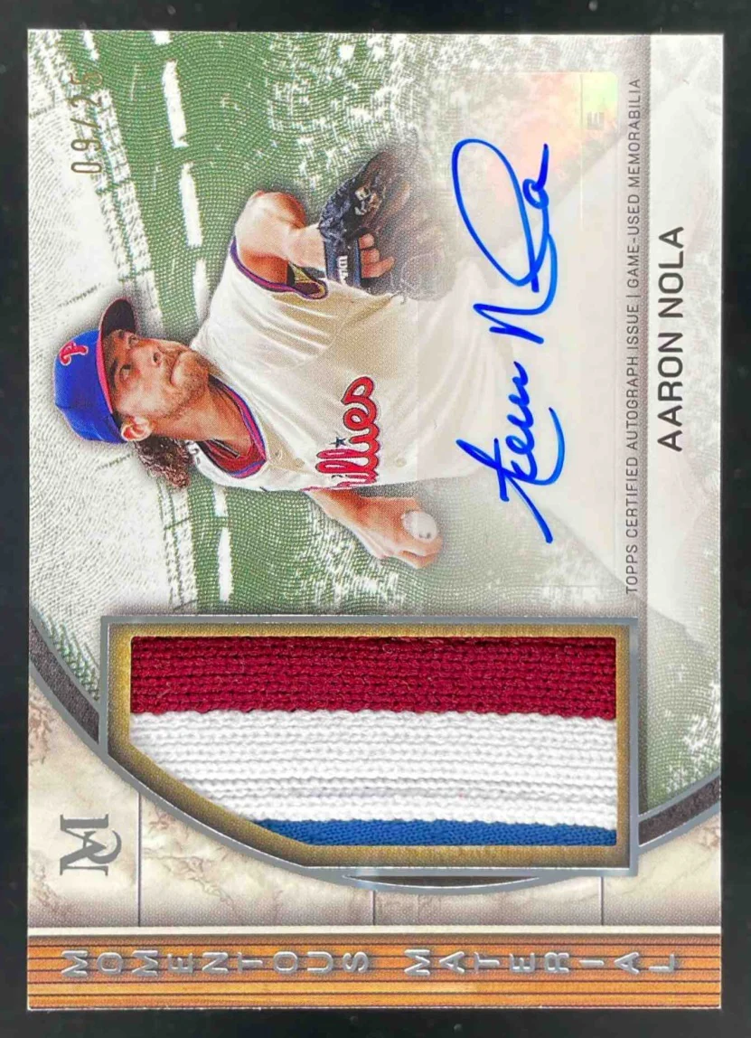 2025 Museum Collection Momentous Material Jumbo Patch #AN Aaron Nola Auto /25