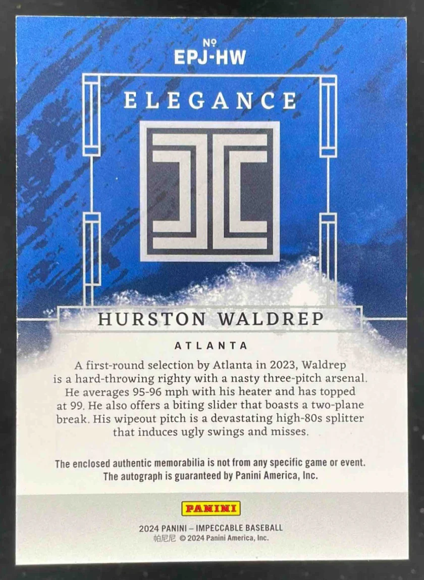 2024 Impeccable Elegance Jersey #EPJ-HW Hurston Waldrep Auto /99 - Image 2