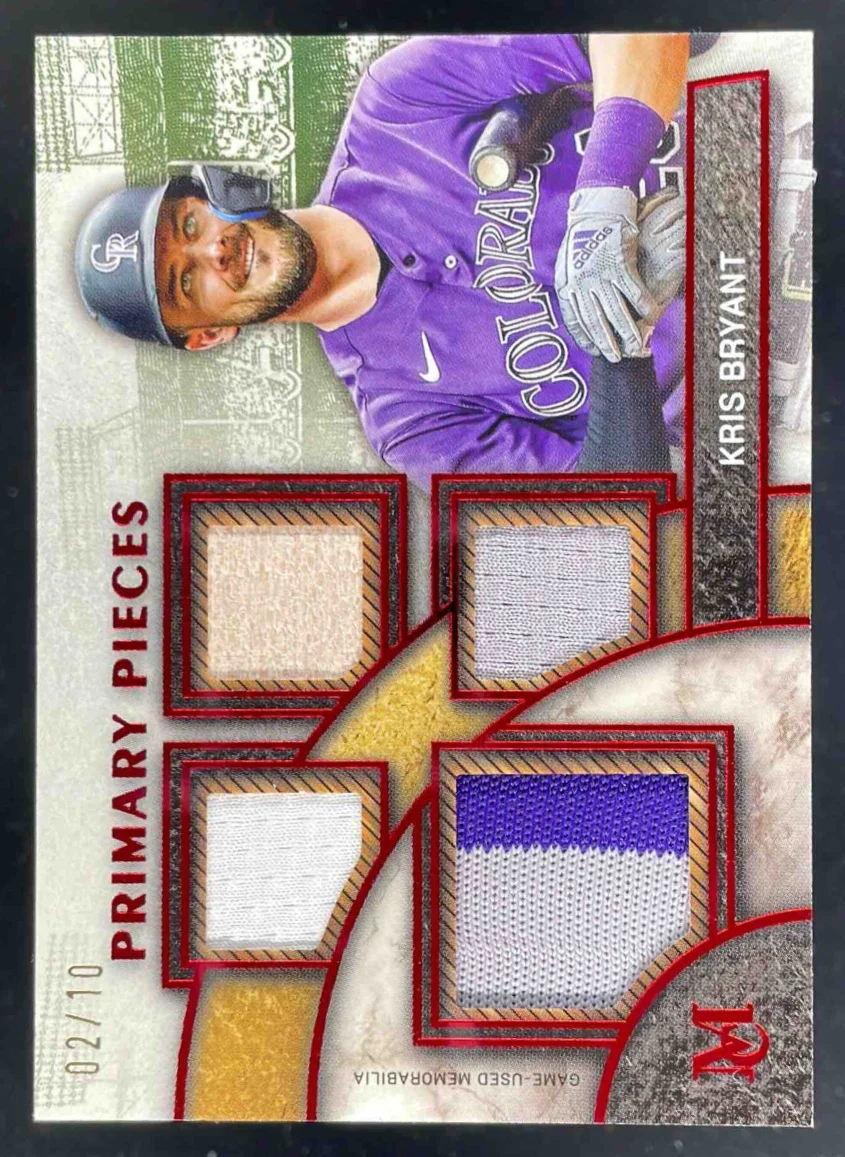 2025 Museum Collection Primary Pieces Quad Relic Ruby #SPPQ-KB Kris Bryant /10
