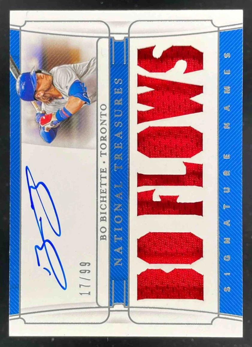 2020 National Treasures Signature Names #SNA-BO Bo Bichette RC Auto /99