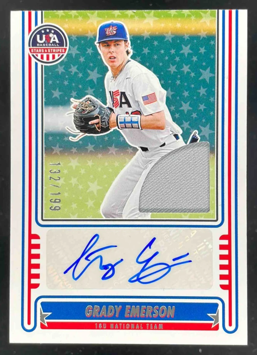 2025 USA Baseball Stars and Stripes National Team #NTSGE Grady Emerson Auto /199