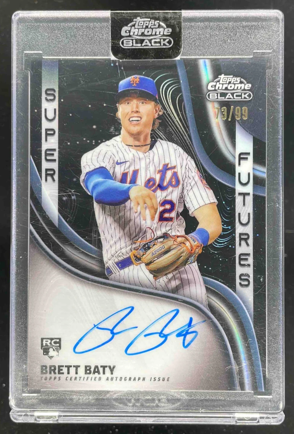 2023 Topps Chrome Black Super Futures #SFA-BB Brett Baty RC Auto /99
