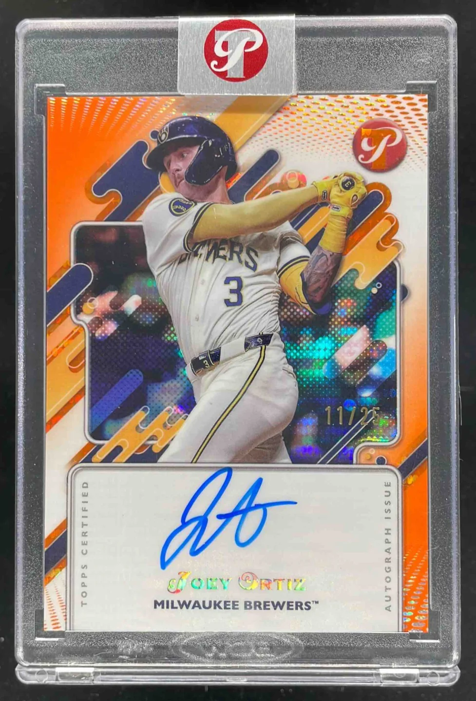 2025 Topps Pristine Pristine Orange Pristine #PA-JO Joey Ortiz Auto /25