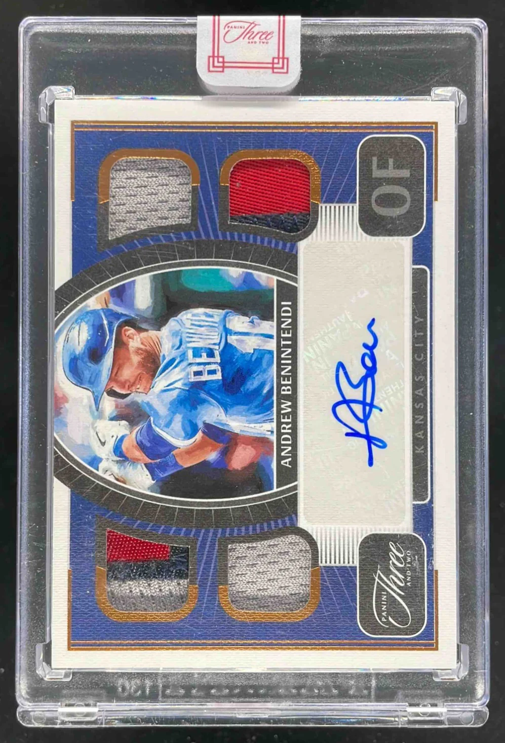 2022 Three and Two Quad Jersey Bases Loaded #QJA-AB Andrew Benintendi Auto /3