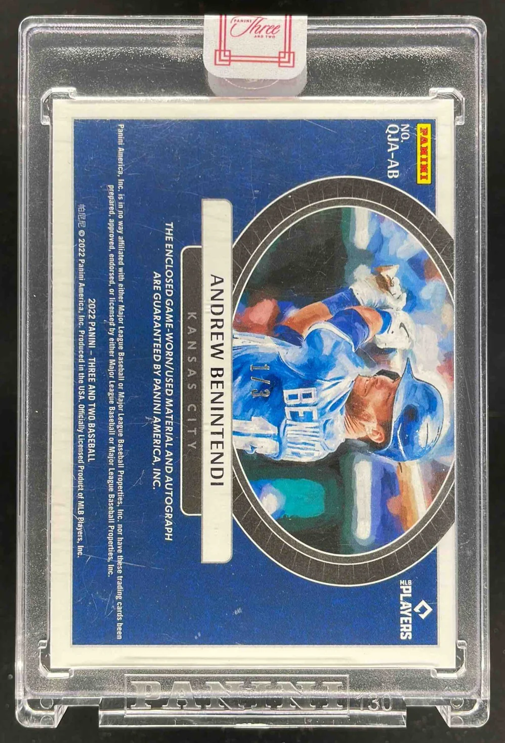 2022 Three and Two Quad Jersey Bases Loaded #QJA-AB Andrew Benintendi Auto /3 - Image 2