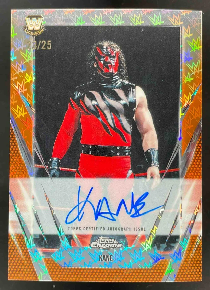 2026 Topps Chrome WWE Logofractor Logofractor Orange #LFA-KAN Kane Auto /25