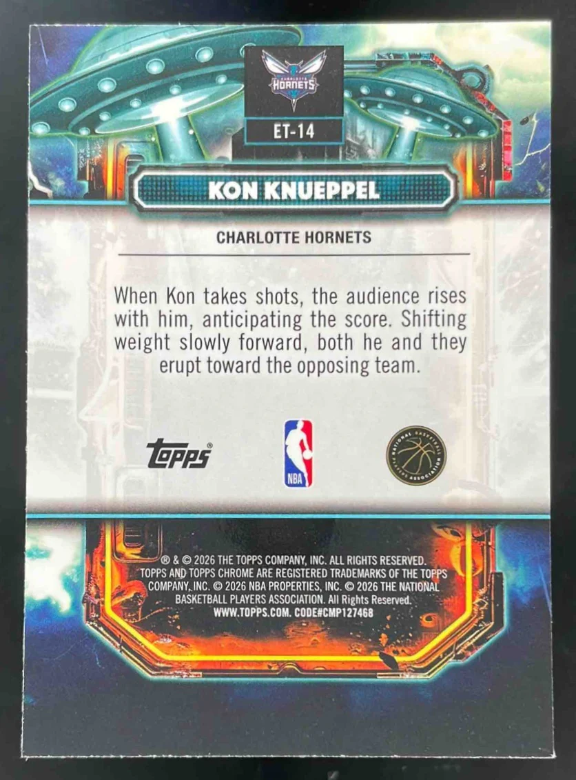2025-26 Topps Cosmic Chrome ET Purple Nebula #ET-14 Kon Knueppel /150 - Image 2