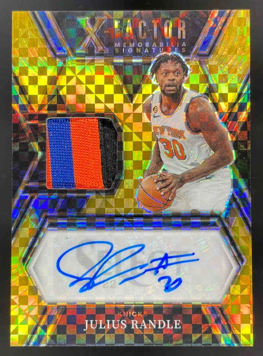 2022-23 Select X Factor Memorabilia Gold #XFS-JRD Julius Randle Auto /10