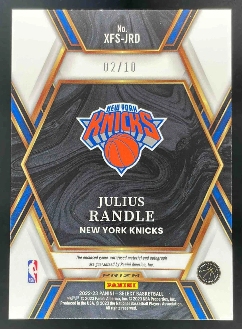 2022-23 Select X Factor Memorabilia Gold #XFS-JRD Julius Randle Auto /10 - Image 2