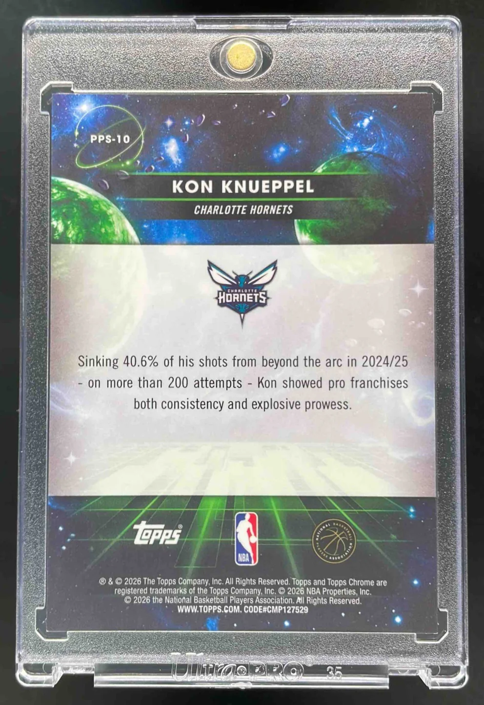 2025-26 Topps Cosmic Chrome Planetary Pursuit Sun #PPS-10 Kon Knueppel RC SSP - Image 2