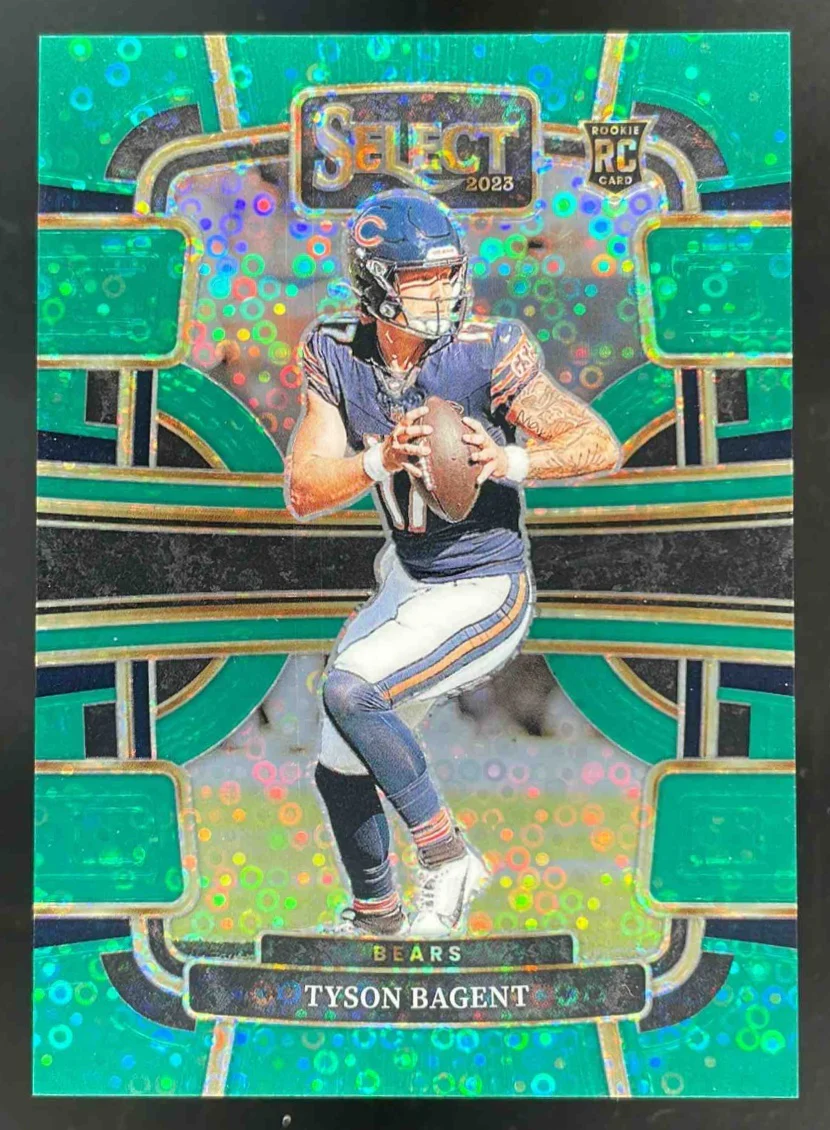 2023 Panini Select Disco Green Prizms #18 Tyson Bagent RC Concourse /5