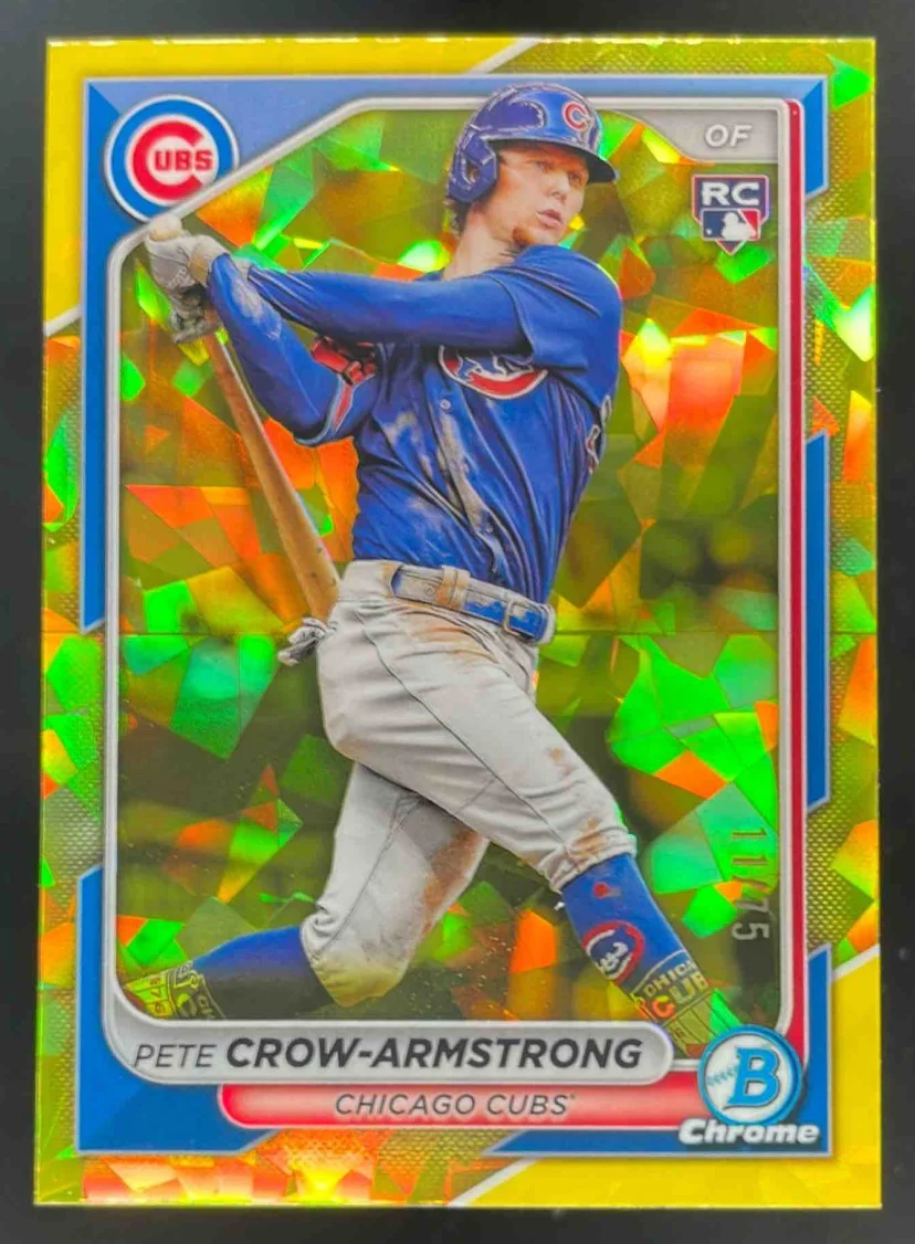 2024 Bowman Chrome Sapphire Yellow #45 Pete Crow-Armstrong RC /75