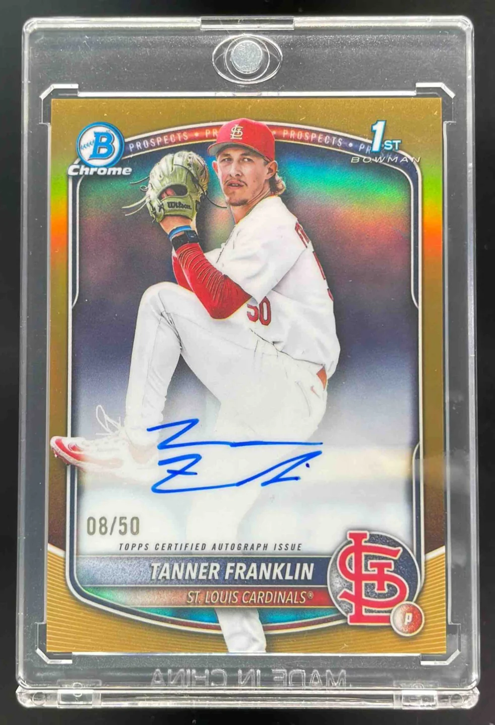 2025 Bowman Draft Chrome Gold #CPA-TF Tanner Franklin RC Auto /50