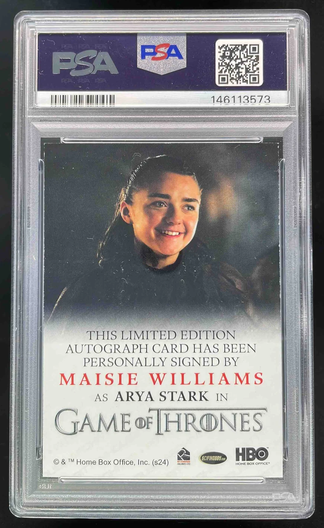 2024 Game of Thrones Great Houses Maisie Williams Arya Stark Auto PSA 8 - Image 2