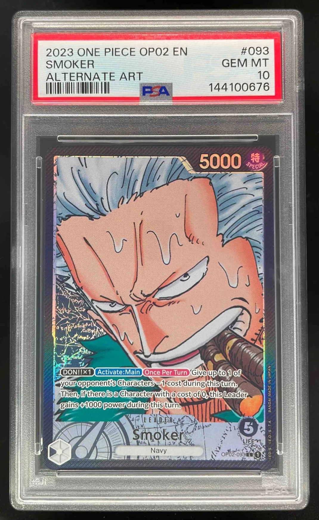 2023 One Piece OP02 EN #093 Smoker Alternate Art PSA 10