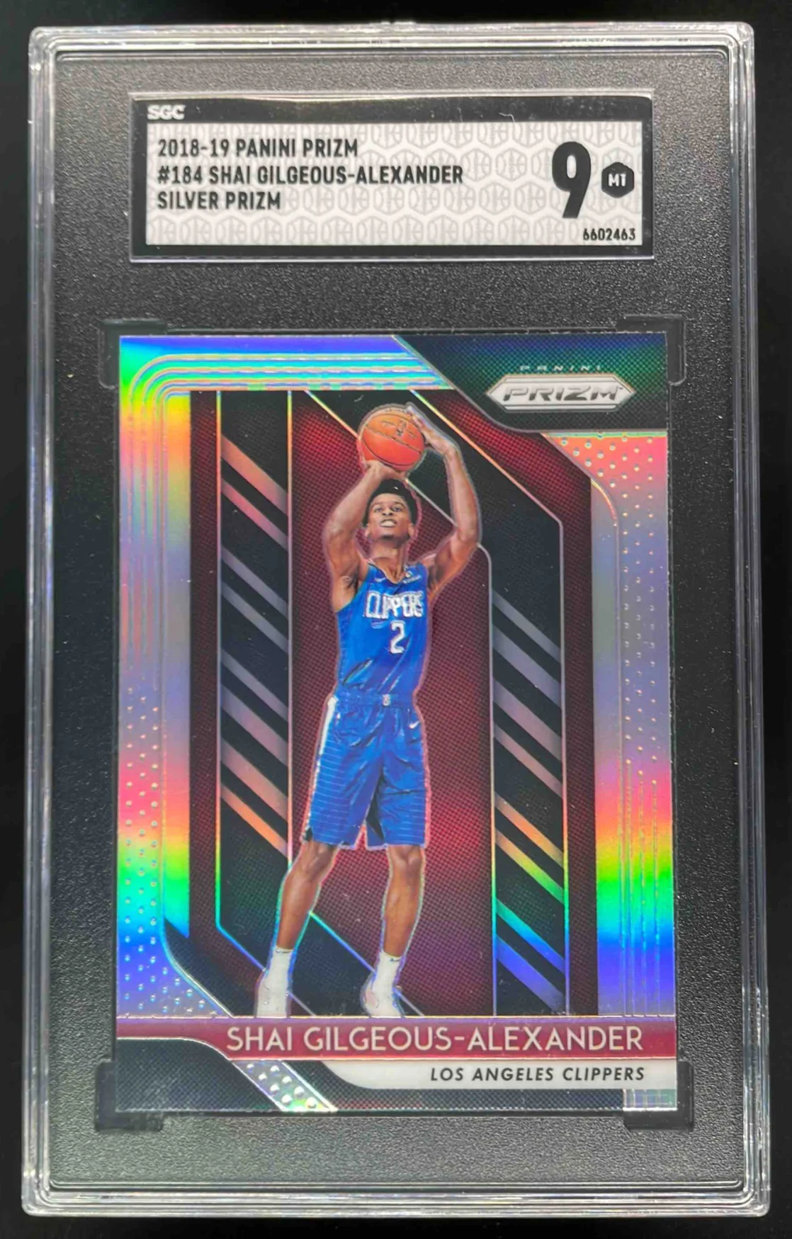 2018-19 Panini Prizm Prizms Silver #184 Shai Gilgeous-Alexander RC SGC 9