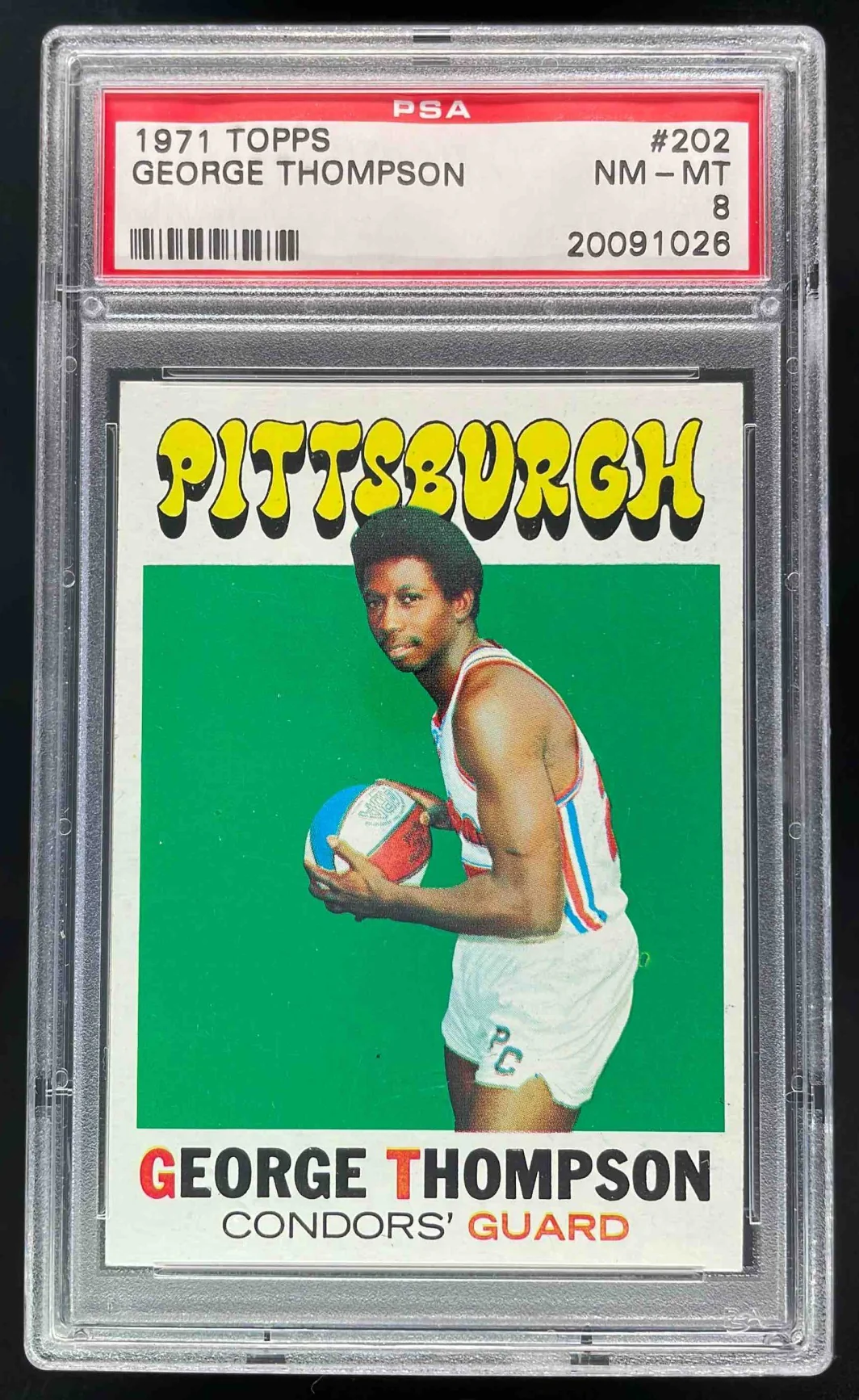1971-72 Topps #202 George Thompson RC PSA 8