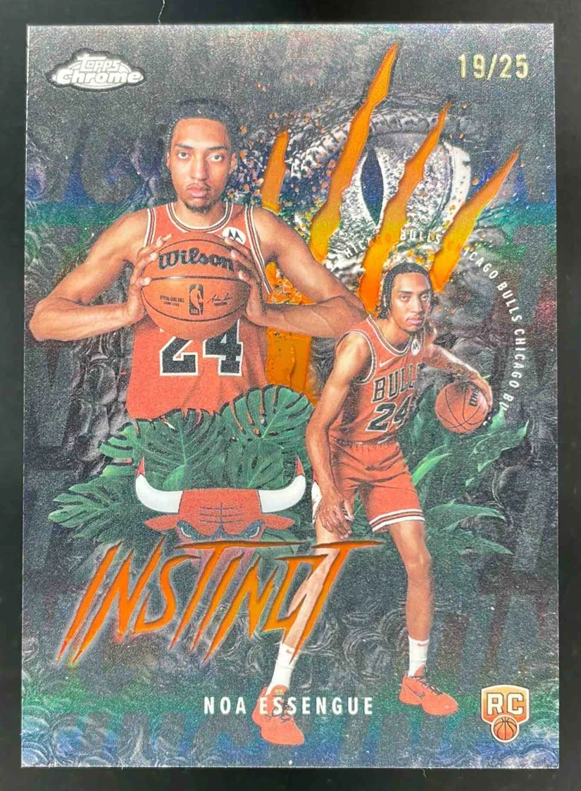 2025-26 Topps Chrome Instinct Orange Refractor #INS-20 Noa Essengue RC /25