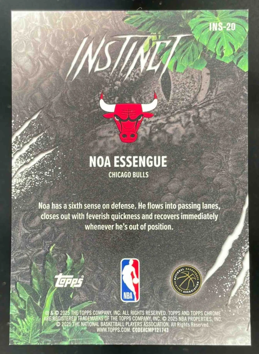 2025-26 Topps Chrome Instinct Orange Refractor #INS-20 Noa Essengue RC /25 - Image 2