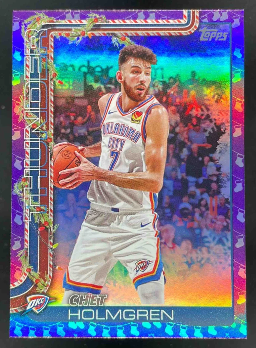 2025-26 Topps Holiday Purple Metallic Holiday #H93 Chet Holmgren