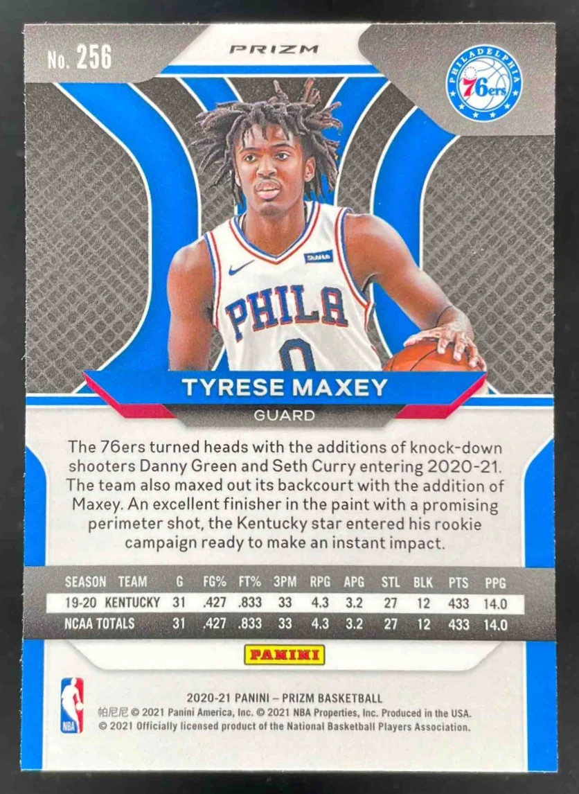 2020-21 Panini Prizm Silver Prizms #256 Tyrese Maxey RC - Image 2
