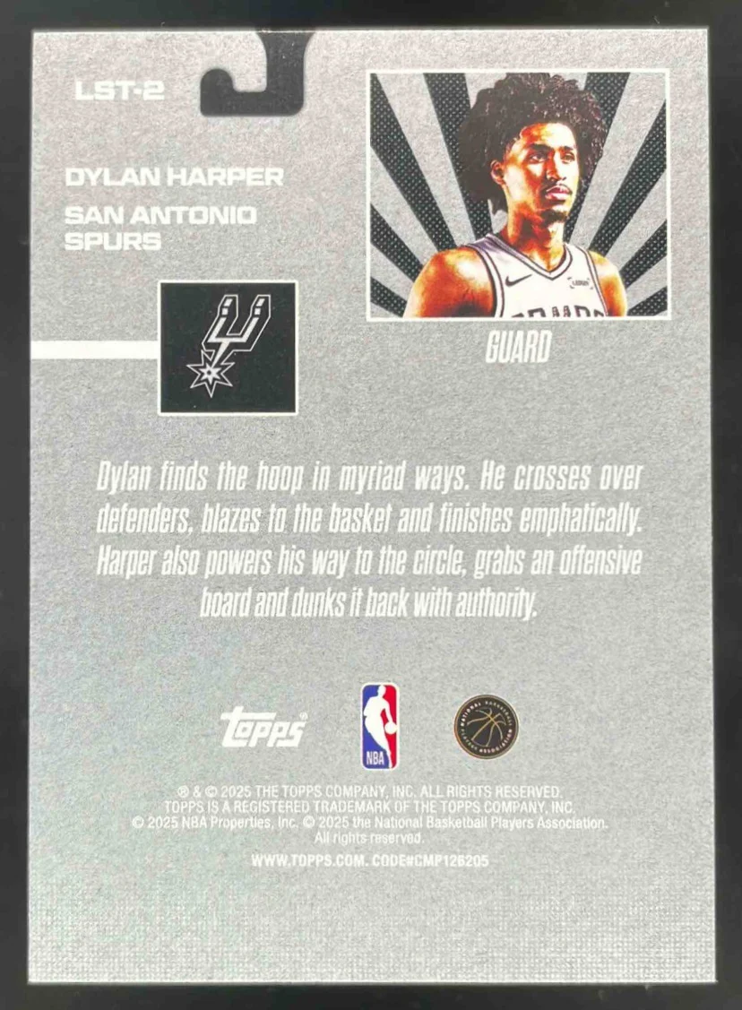 2025-26 Topps Limited Stock Legends Surge #LST-2 Dylan Harper RC /99 - Image 2