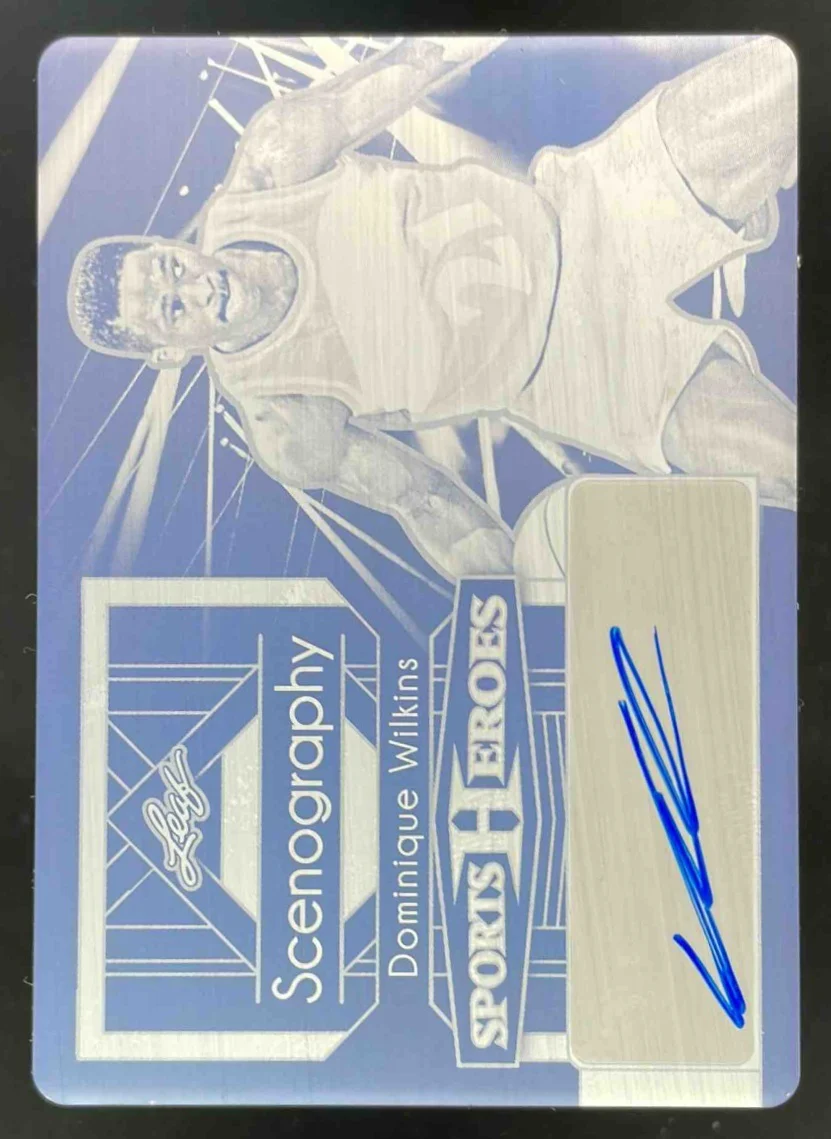 2024 Leaf Metal Sports Heroes Printing Plate Black Dominique Wilkins Auto 1/1