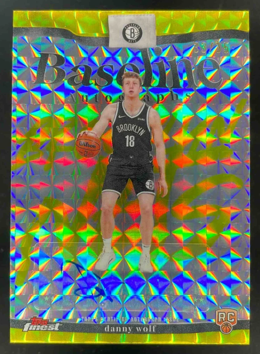 2025-26 Topps Finest Baseline Yellow Geometric #BA-DW Danny Wolf RC Auto /35