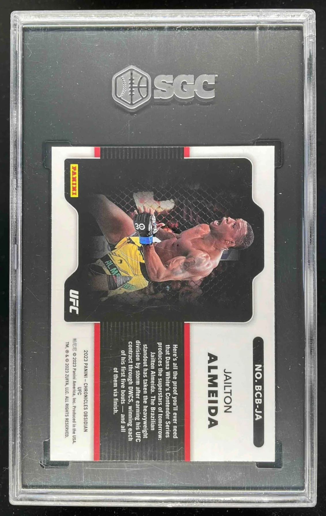 2023 Chronicles UFC Obsidian Black Color Blast #BCB-JA Jailton Almeida SGC 9 - Image 2