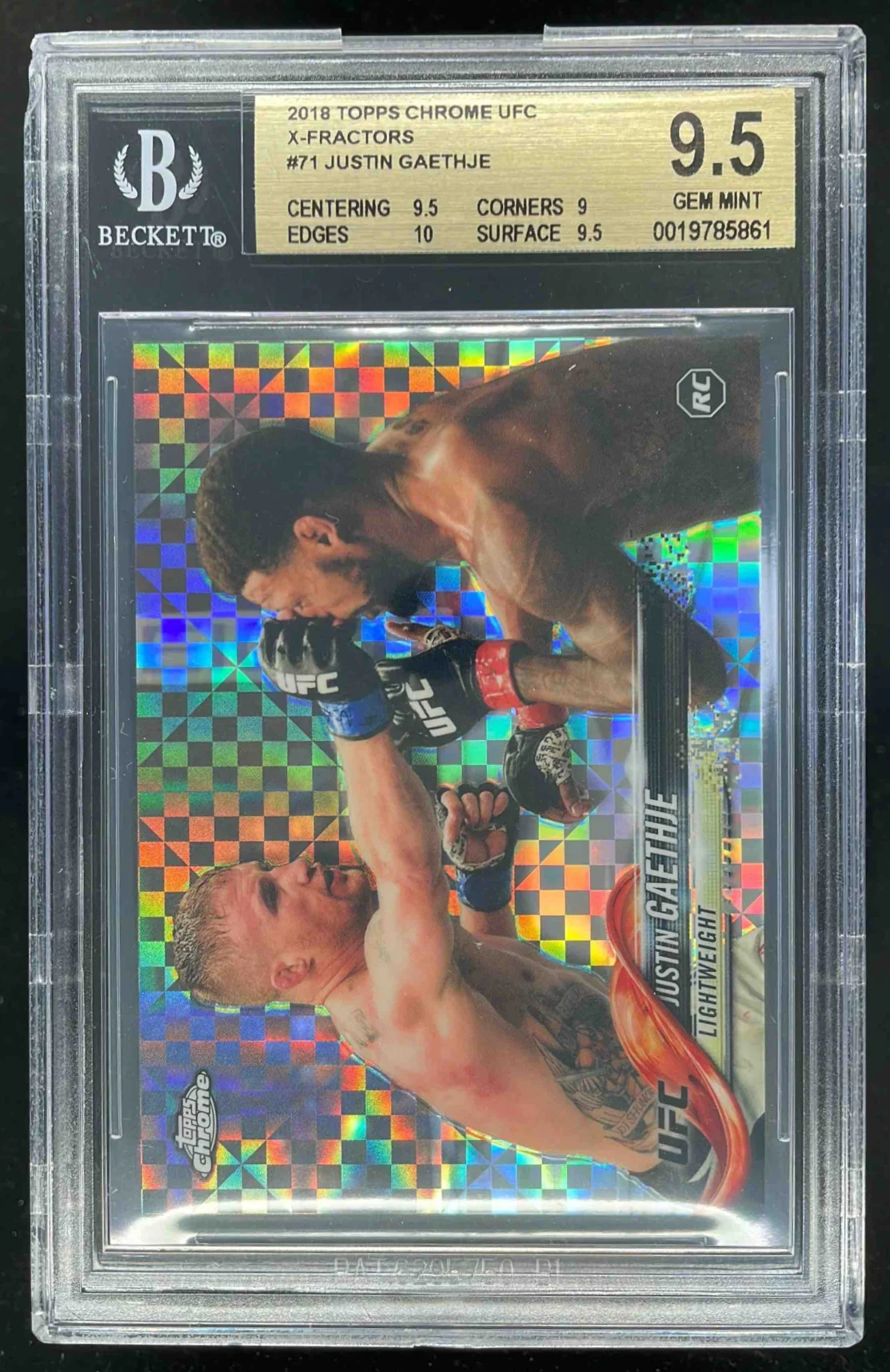 2018 Topps Chrome UFC X Fractor #71 Justin Gaethje BGS 9.5