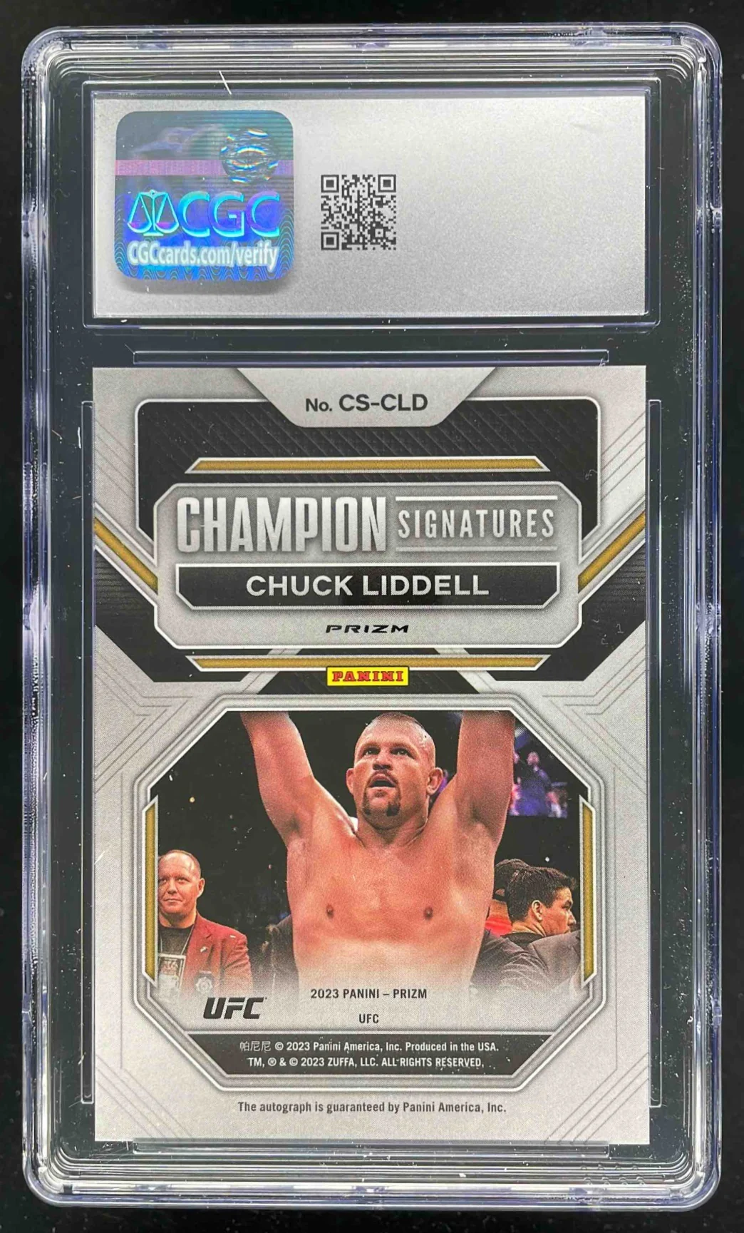 2023 Prizm UFC Champion Silver Prizms #CS-CLD Chuck Liddell Auto CGC 10 - Image 2