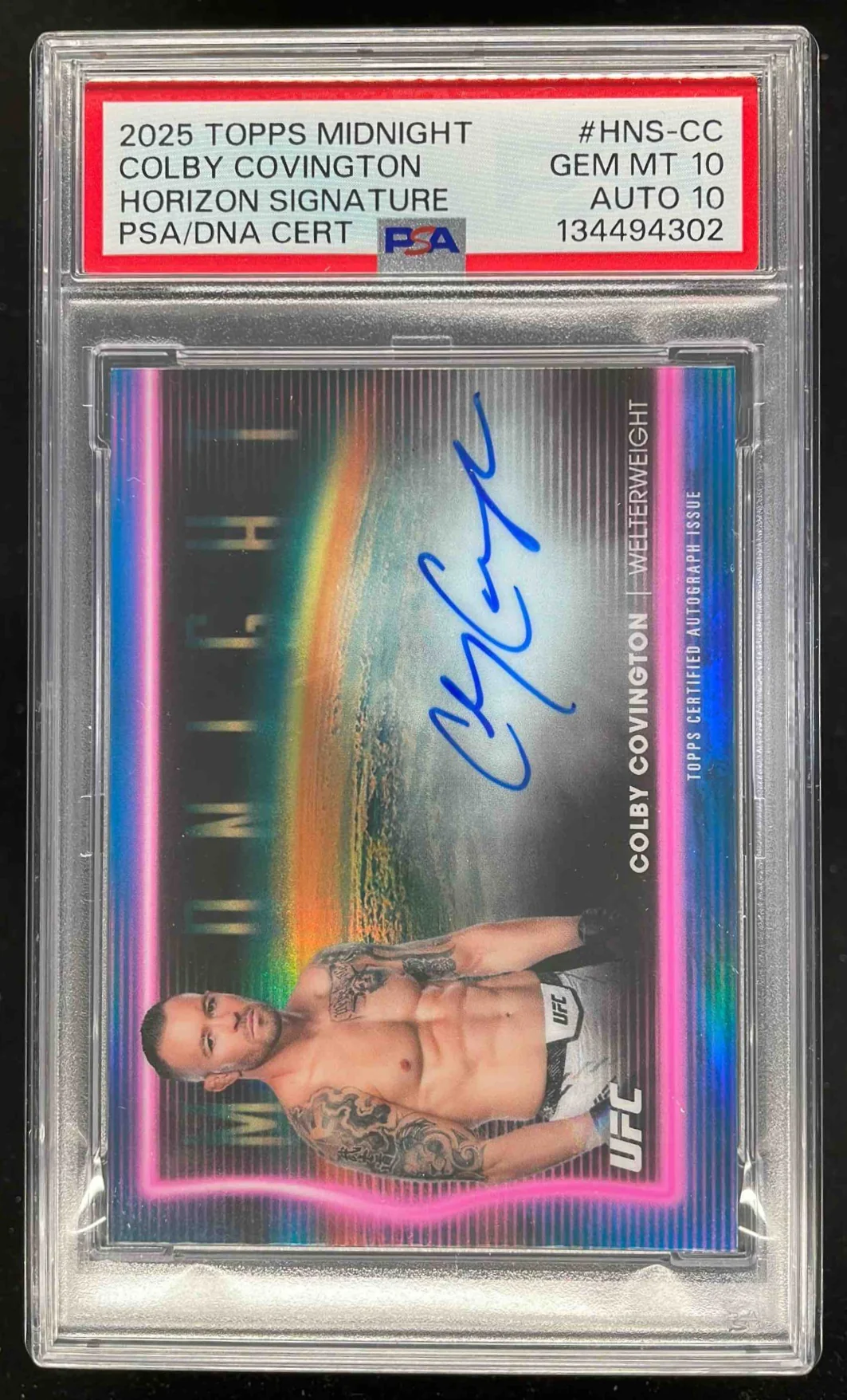 2025 Topps UFC Midnight Horizon Signatures #HNS-CC Colby Covington Auto PSA 10