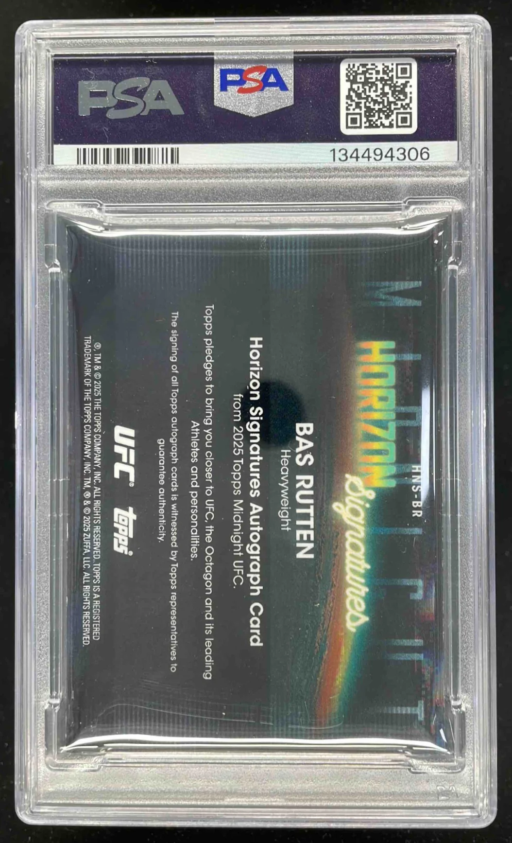 2025 Topps UFC Midnight Stroke of Midnight Twilight Jake Matthews Auto /99 PSA 8 - Image 2