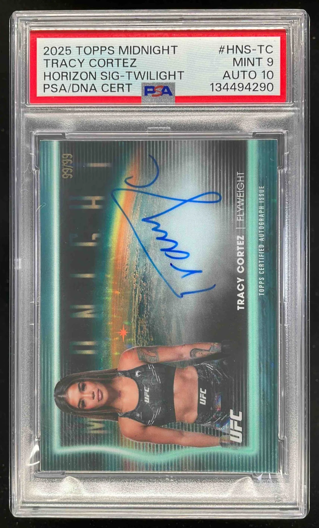 2025 Topps UFC Midnight Horizon Twilight #HNS-TC Tracy Cortez Auto /99 PSA 9