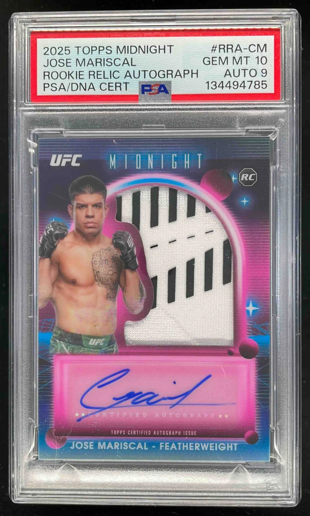 2025 Topps UFC Midnight Relic #RRA-CM Jose Mariscal RC Auto PSA 10