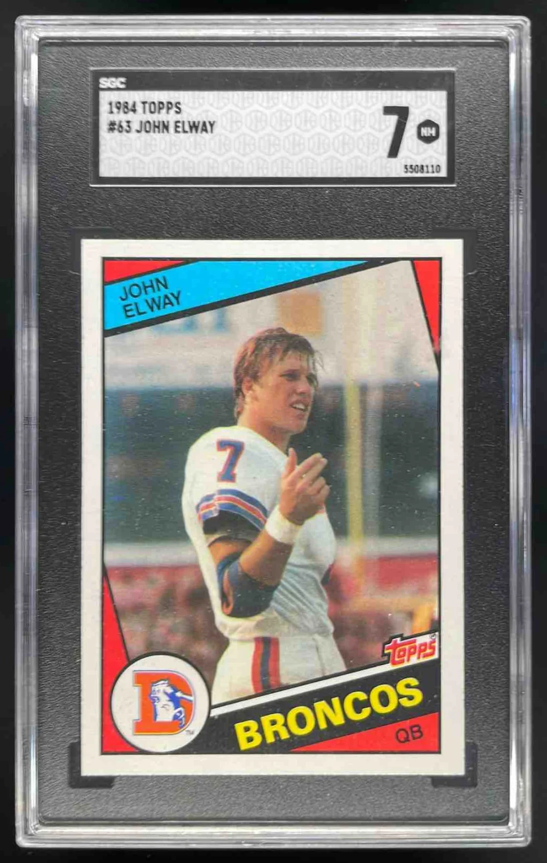 1984 Topps #63 John Elway RC SGC 7