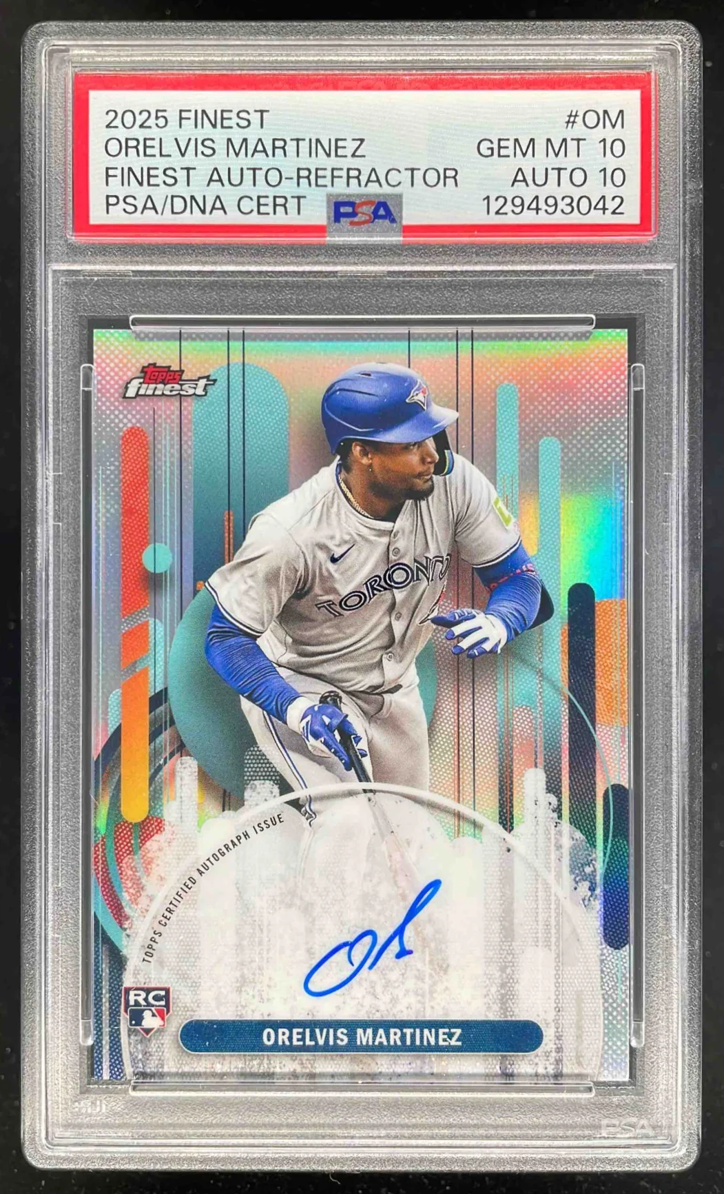 2025 Topps Finest Autograph Refractor #FA-OM Orelvis Martinez RC Auto PSA 10