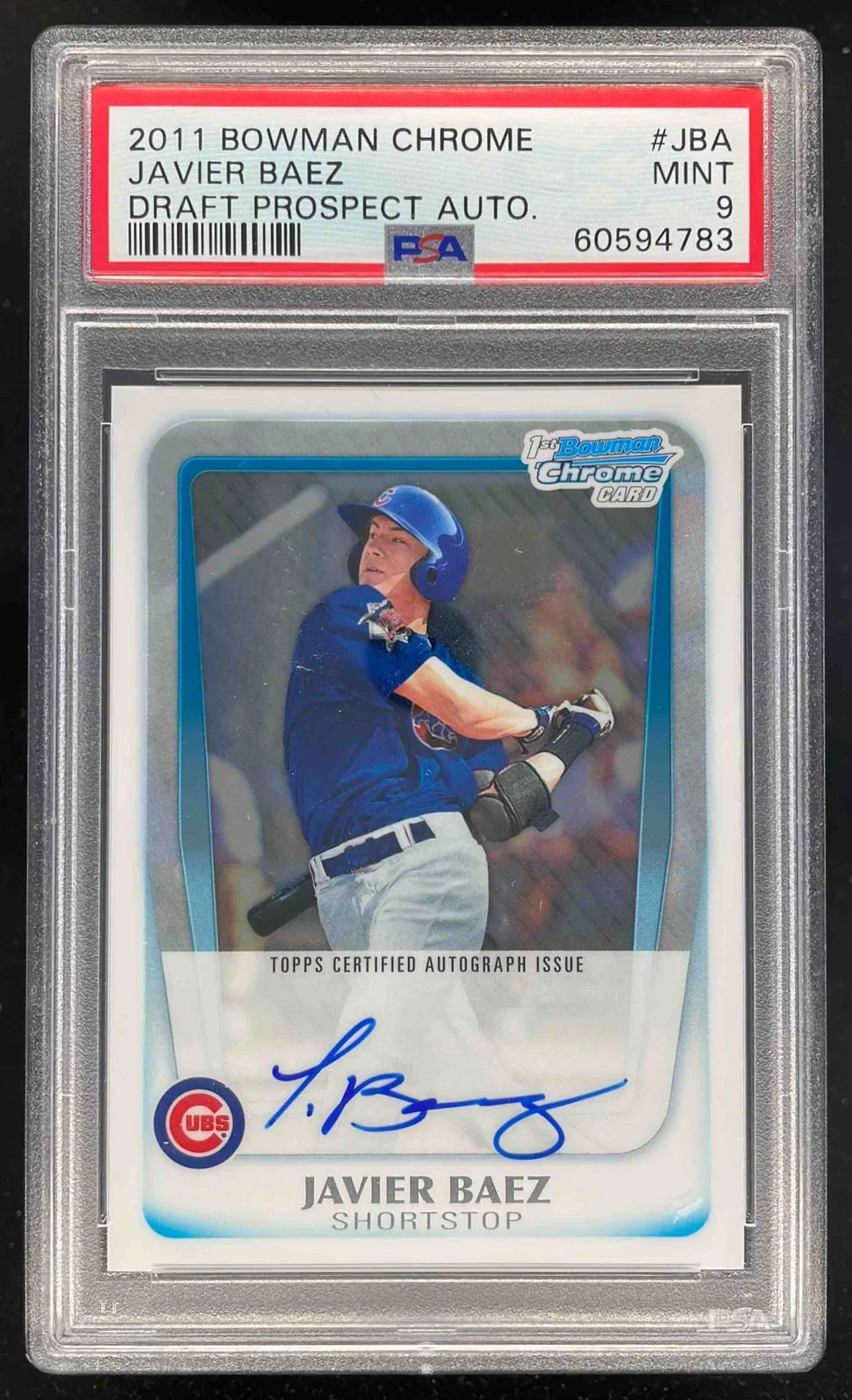 2011 Bowman Draft Picks Chrome Prospect #BCAP-JBA Javier Baez Auto PSA 9