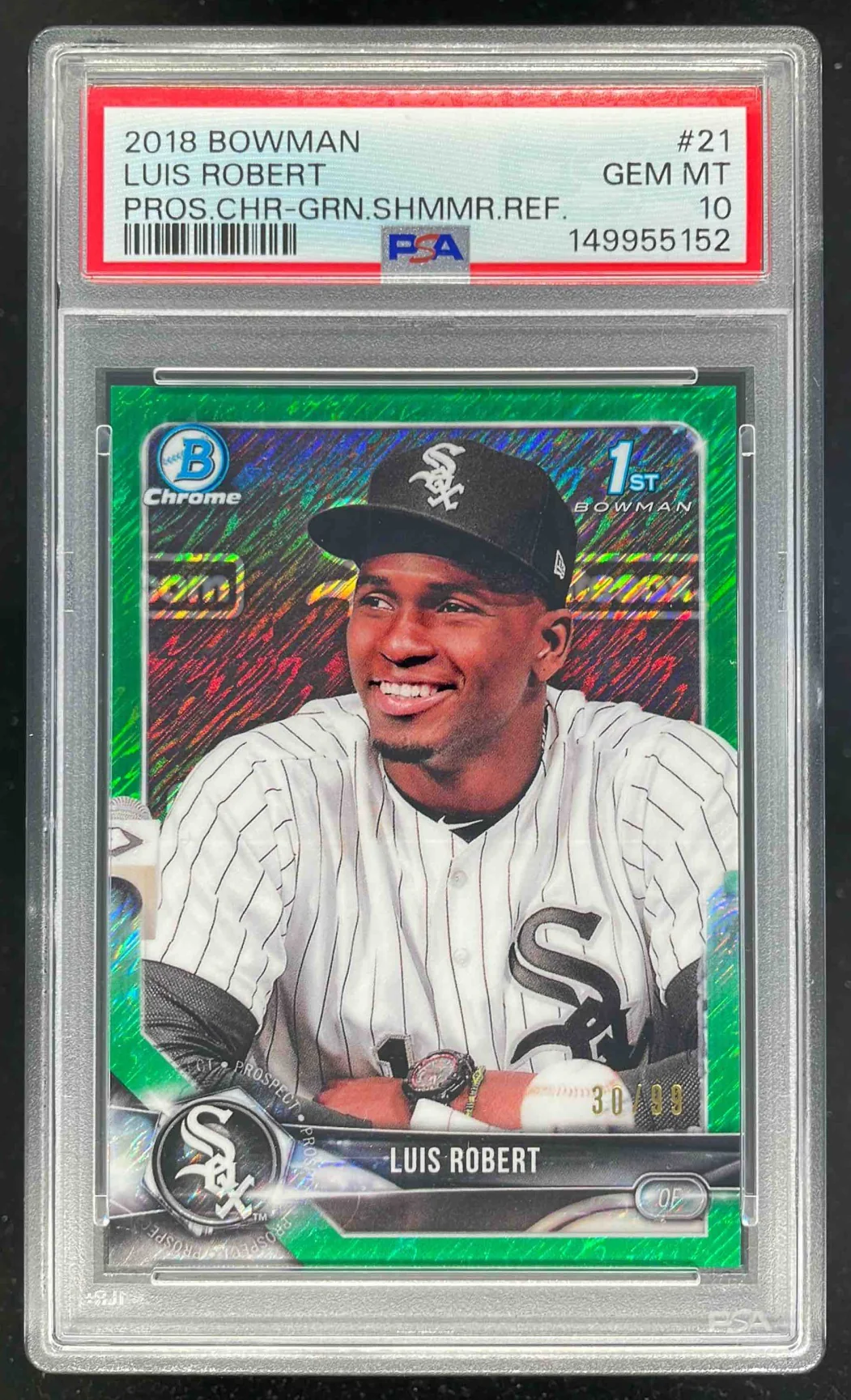 2018 Bowman Chrome Prospects Green Shimmer #BCP21 Luis Robert /99 PSA 10