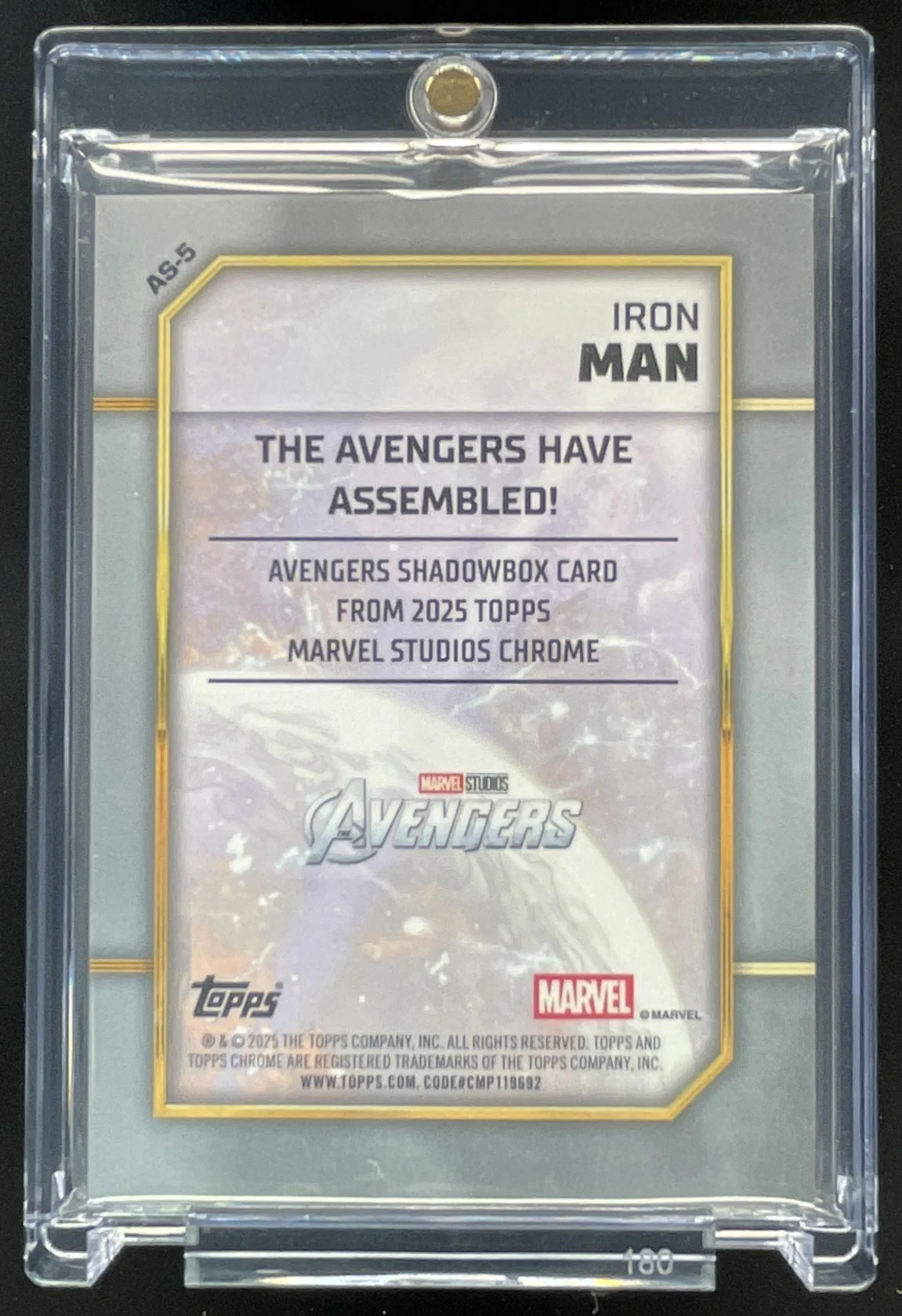 2025 Topps Chrome Marvel Studios Avengers Shadowbox #AS-5 Iron Man - Image 2