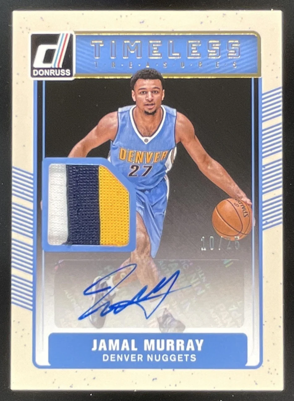 2016-17 Donruss Timeless Treasures Materials Prime #5 Jamal Murray RC Auto /25