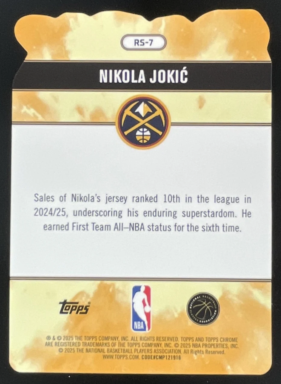 2025-26 Topps Chrome Rock Stars #RS-7 Nikola Jokic SSP - Image 2
