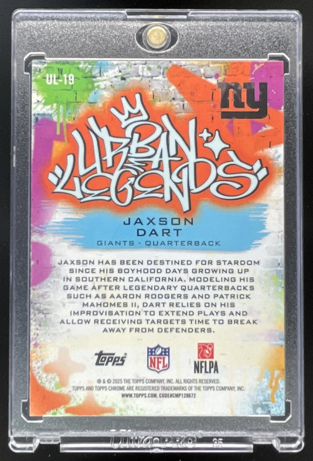 2025 Topps Chrome Urban Legends #UL-19 Jaxson Dart RC - Image 2