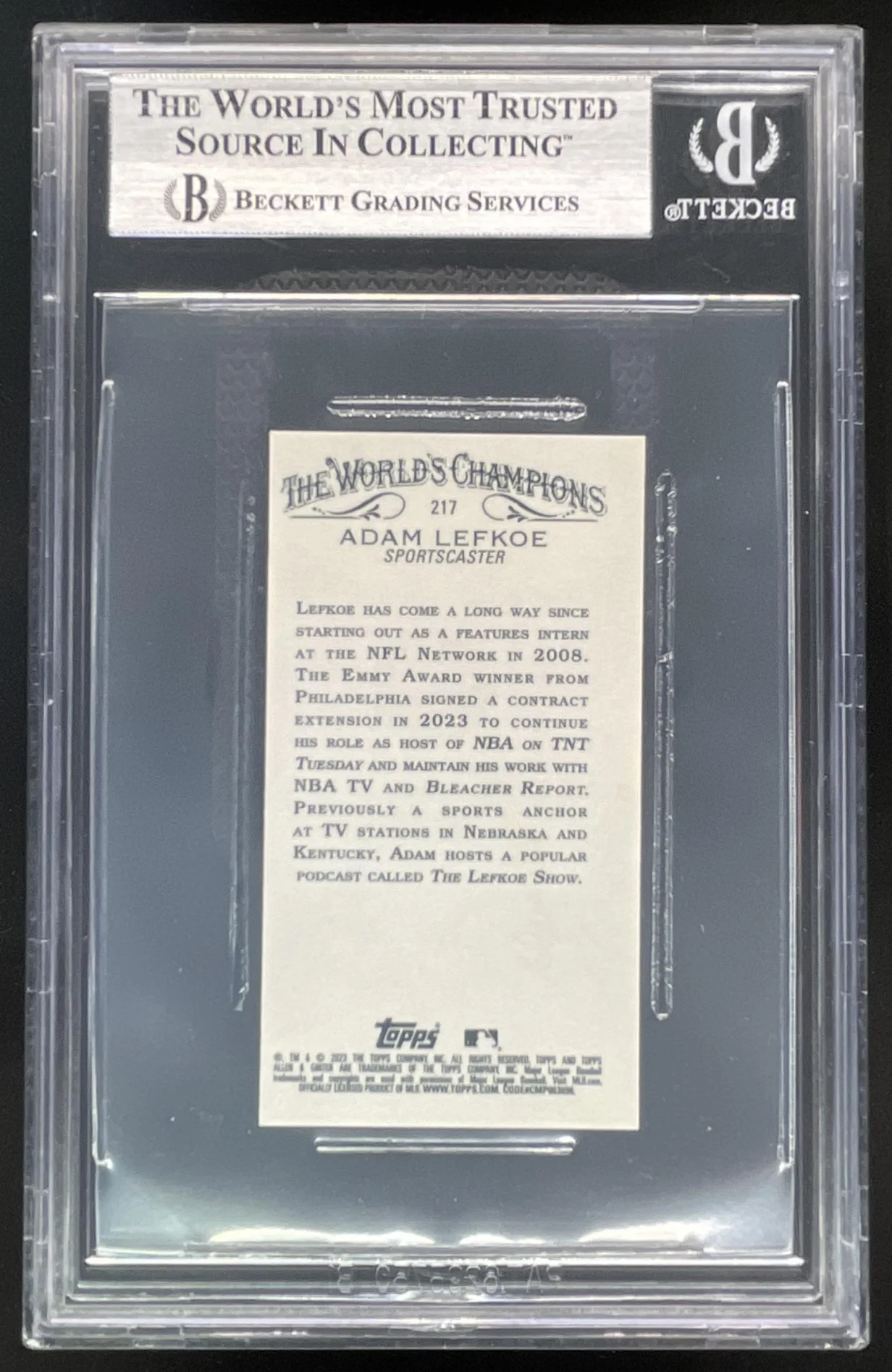 2023 Topps Allen & Ginter Mini Wood #217 Adam Lefkoe 1/1 BGS 8.5 - Image 2