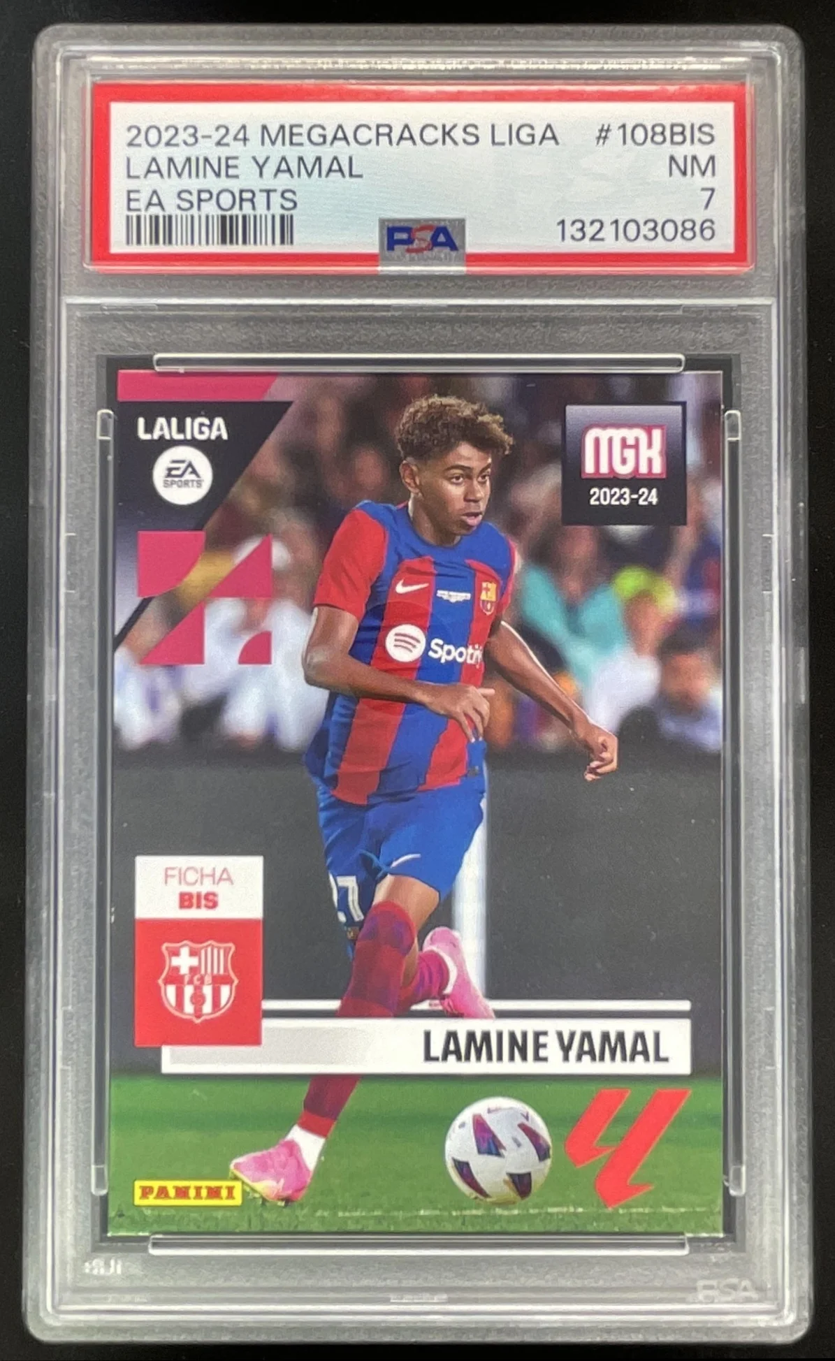 2023 Panini Megacracks LaLiga EA Sports #108 bis Lamine Yamal RC PSA 7