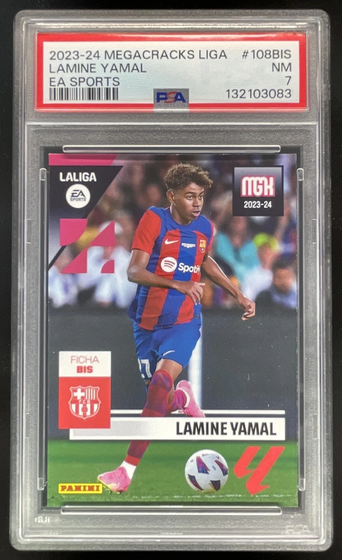 2023 Panini Megacracks LaLiga EA Sports #108 bis Lamine Yamal RC PSA 7